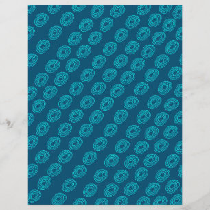 Teal Spirals Background Scrapbook Paper