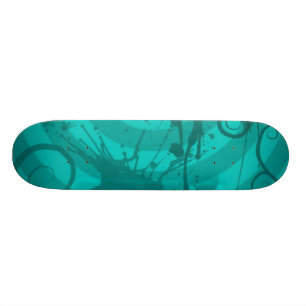 Teal Splatter Skateboard