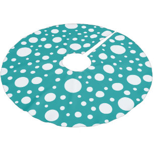 Teal Spots Tree Skirt