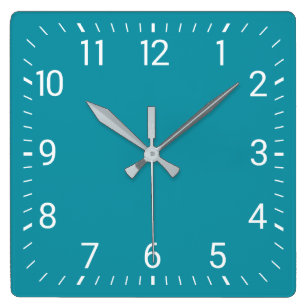 Teal Square Wall Clock