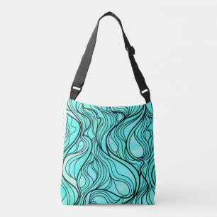 Teal Stained Glass Abstract Crossbody Bag