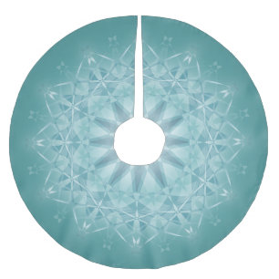 Teal Star Mandala Brushed Polyester Tree Skirt