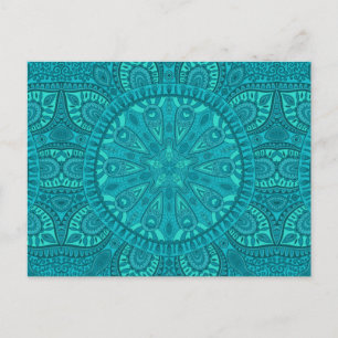 Teal Starburst Design Postcard