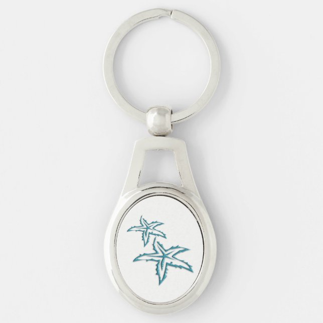 Teal Starfish Key Ring (Front)