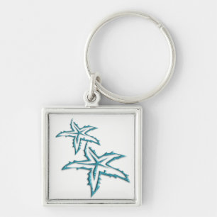 Teal Starfish Key Ring