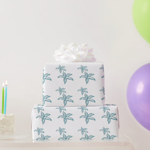 Teal Starfish Wrapping Paper