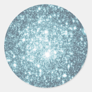 Teal Stars Classic Round Sticker