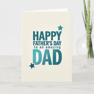 Teal Stars Fathers Day Card