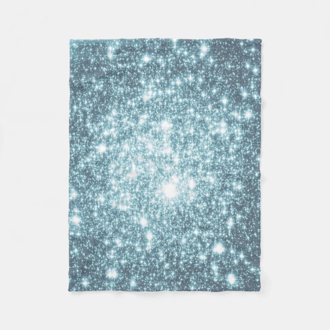 Teal Stars Fleece Blanket (Front)