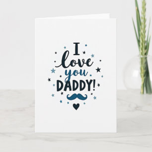 Teal Stars I Love You Daddy Card