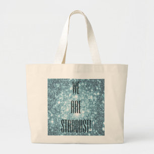 Teal Stars Large Tote Bag