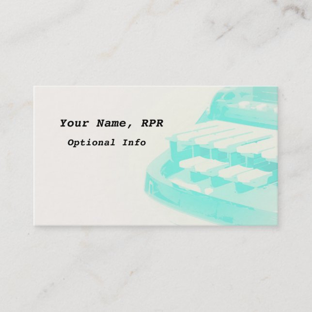Teal Steno Machine Court Reporter Business Cards (Front)