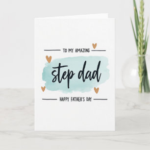 Teal Step Dad Art Fathers Day Card