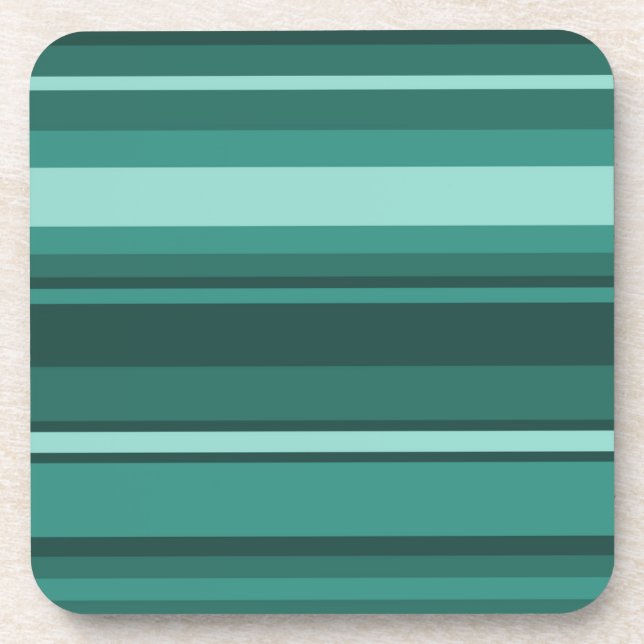 Teal stripes coaster (Front)
