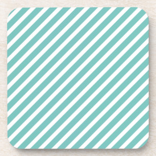 teal stripes coaster
