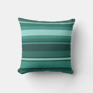 Teal stripes cushion