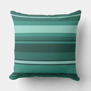 Teal stripes cushion