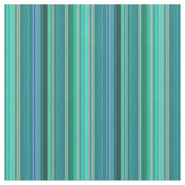 Teal Stripes Design Fabric (Close Up)