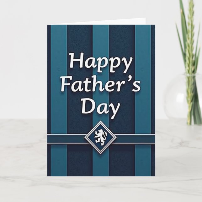 Teal Stripes Fathers Day Card (Front)