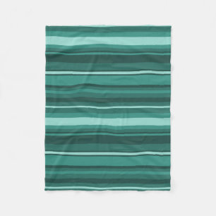 Teal stripes fleece blanket