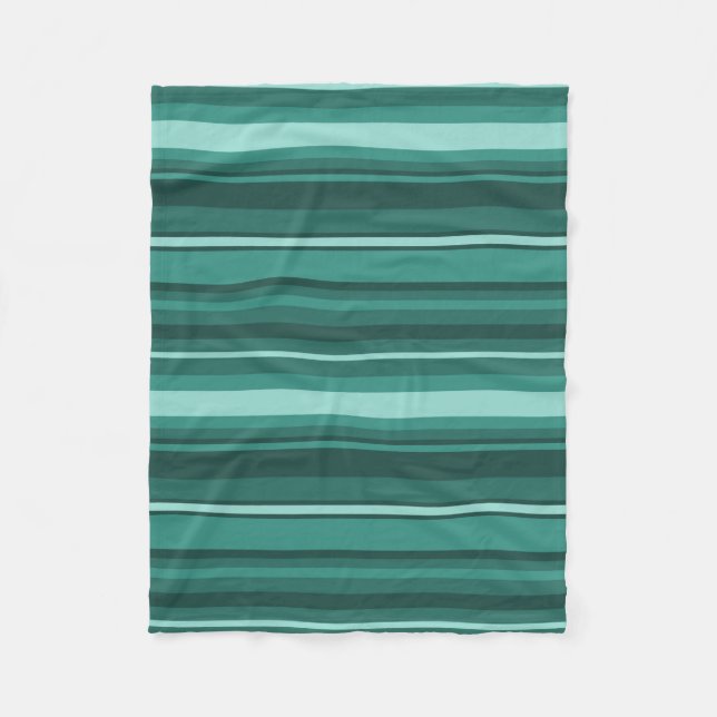 Teal stripes fleece blanket (Front)