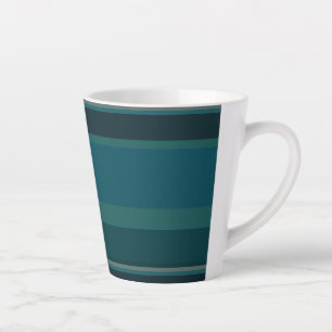Teal Stripes Latte Mug