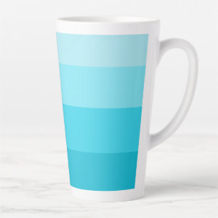 Teal Stripes Pattern Latte Mug