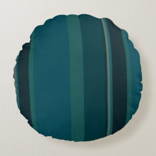 Teal Stripes Round Cushion