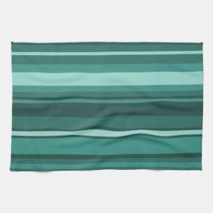 Teal stripes tea towel
