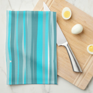 Teal Stripes Vertical Tea Towel