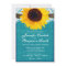 Teal Sunflower Rustic Country Wedding Invites