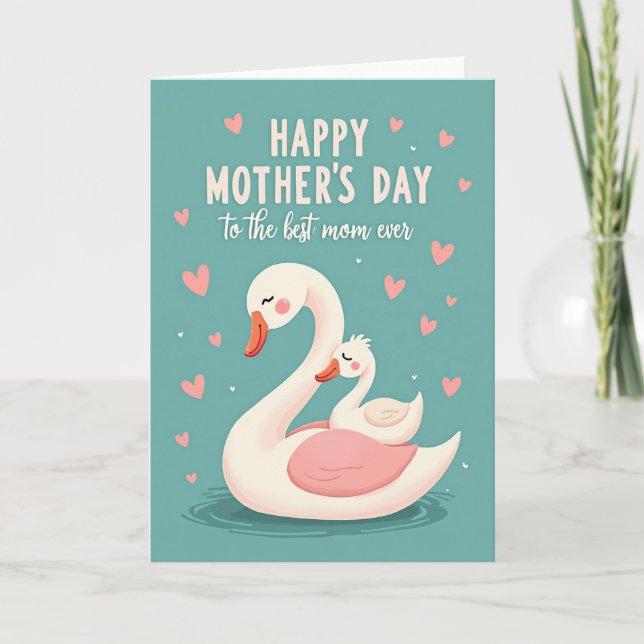 Teal Swans Mothers Day Card (Front)