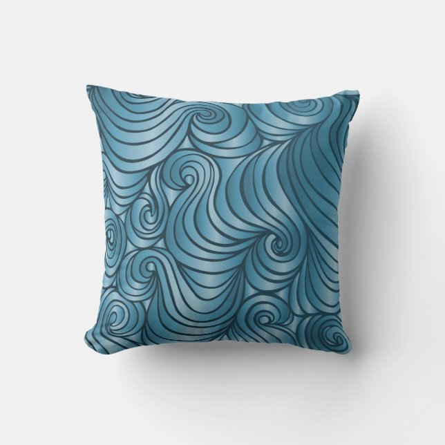 Teal Swirl Pillow (Front)