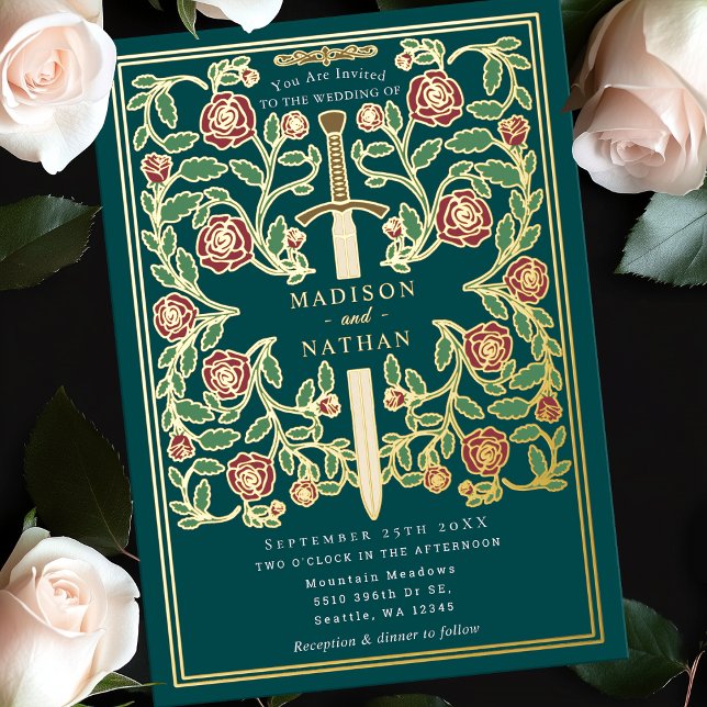 Teal Sword Floral Mediaeval Fantasy Wedding  (Creator Uploaded)