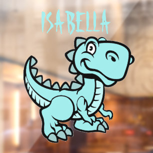 Teal T Rex Dinosaur Window Cling