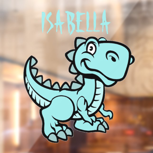 Teal T Rex Dinosaur Window Cling (Sheet 2)