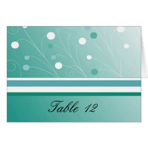 Teal Table Seating Card