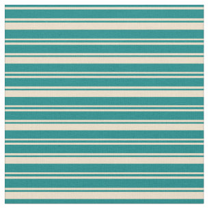 Teal & Tan Coloured Lines Fabric