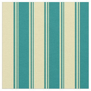 Teal & Tan Stripes Fabric