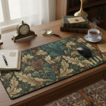 Teal & Tan Vintage William Morris Floral Monogram Desk Mat<br><div class="desc">Adorn your desk with a touch of classic art history with this custom William Morris-inspired floral desk mat. Featuring a beautiful vintage botanical pattern in rich, earthy tones of teal blue, brown and tan, this large mousepad transforms your workspace into a work of art. The intricate, retro-style floral design brings...</div>