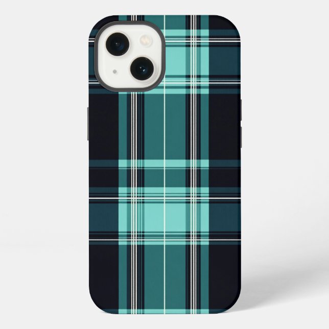 Teal Tartan Chic iPhone Case (Back)