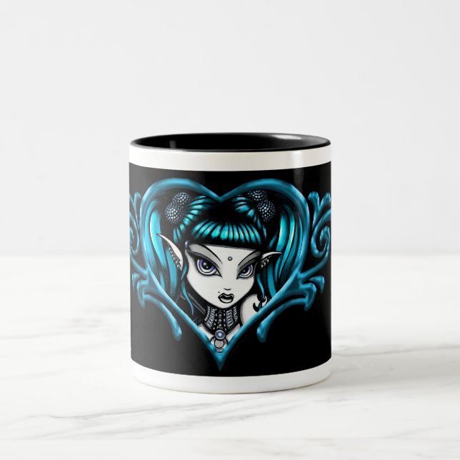 Teal Terra Tattoo Style Coffee Mug (Center)