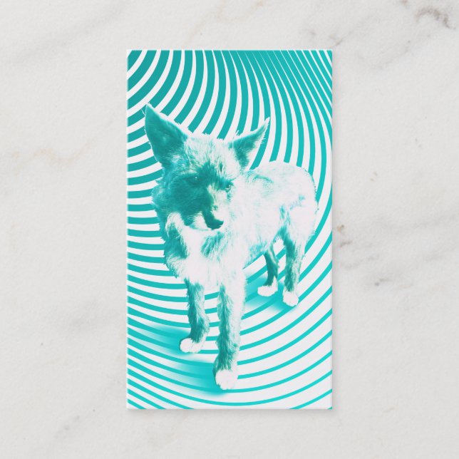 teal terrier business card (Front)