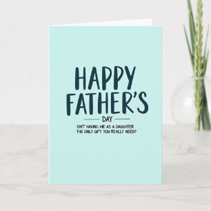 Teal Text Fathers Day Card