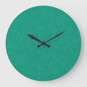 Teal textured surface with subtle swirling pattern large clock