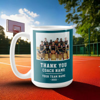 Teal Thank you Coach Team Name Photo