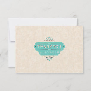 Teal Thank You Flat Card