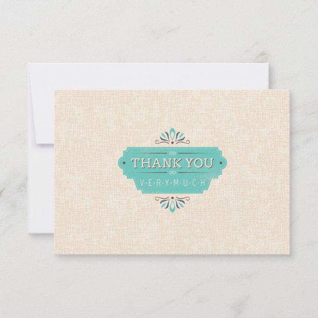 Teal Thank You Flat Card (Front)