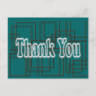 Teal Thank You Postcard- change background colour Postcard