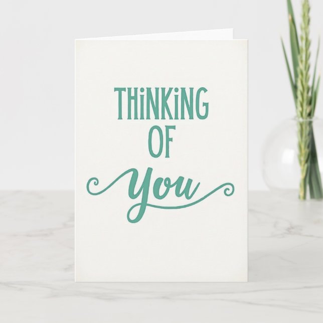 Teal Thinking Of You Card (Front)